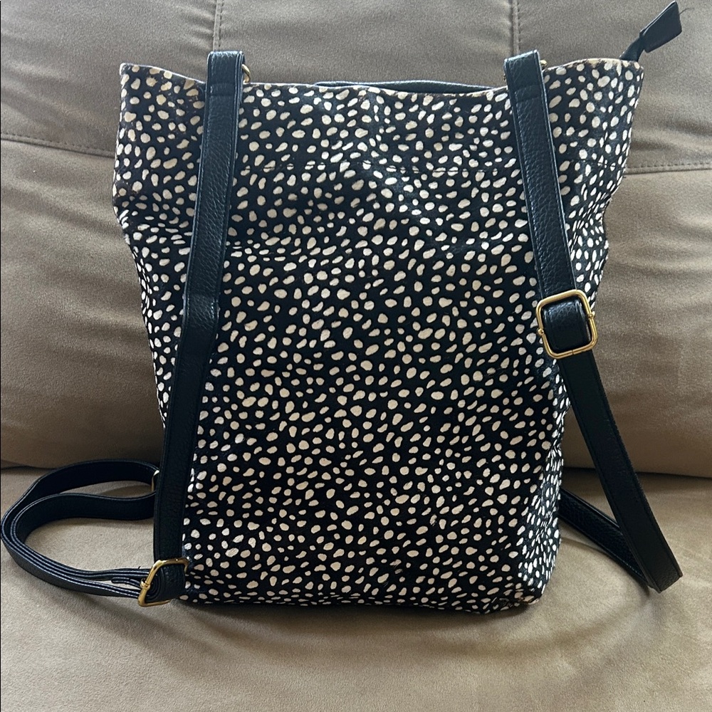 Anthropologie Black and Cream cheetah Speckled Bag